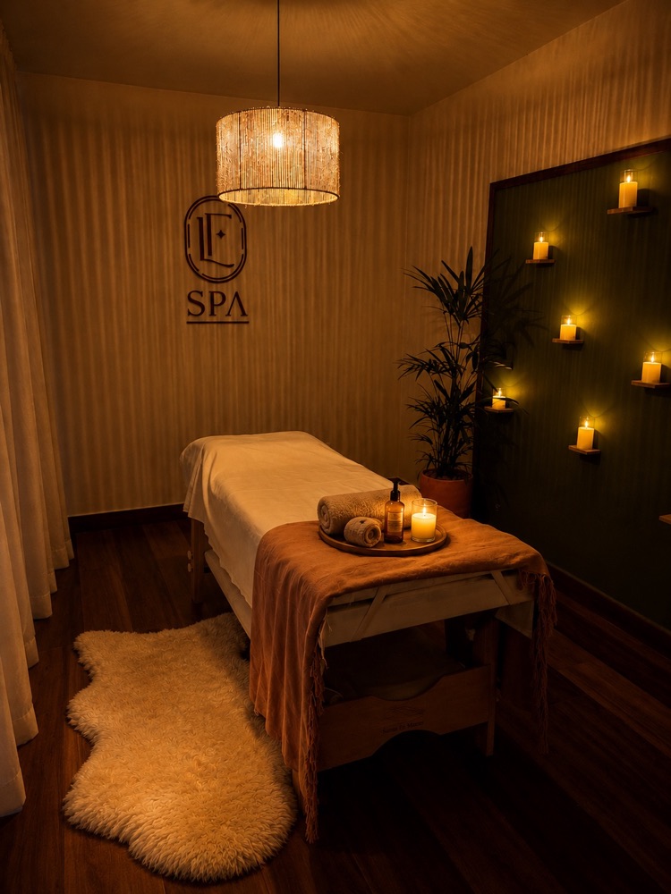 Sala de spa preparada para atendimento